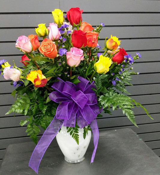 Two Dozen MIXED Colored Roses