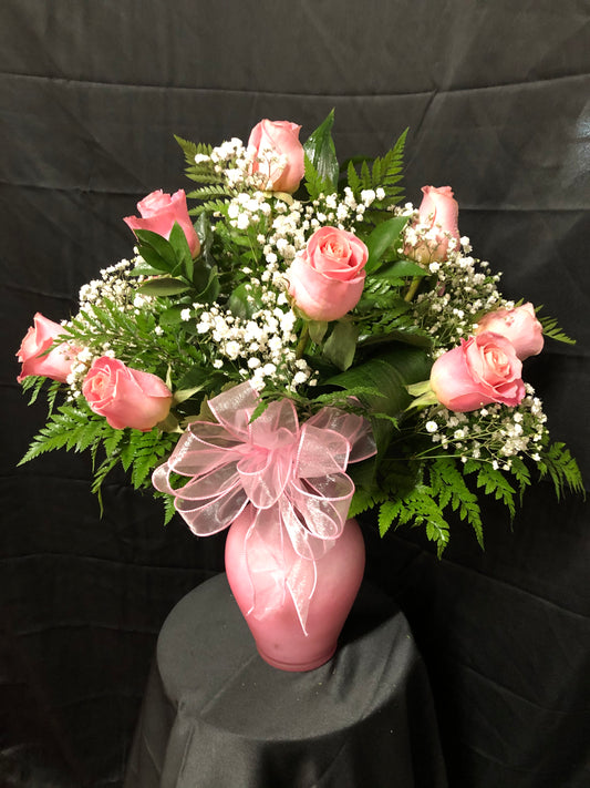 One Dozen PINK Roses