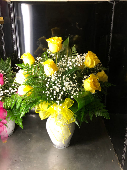 One Dozen YELLOW Roses